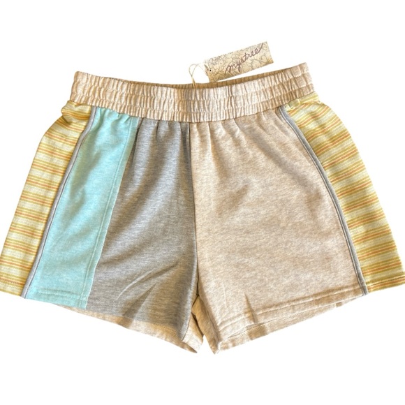 Mystree Pants - Mystree Women's Colorblock Patchwork Knit Elastic Waistband PullOn Shorts Size S